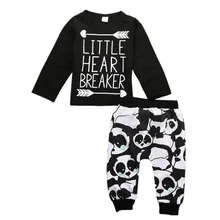 Футболка с длинным рукавом для новорожденных мальчиков и девочек, топ, леггинсы, штаны комплект из 2 предметов комплект повседневной одежды