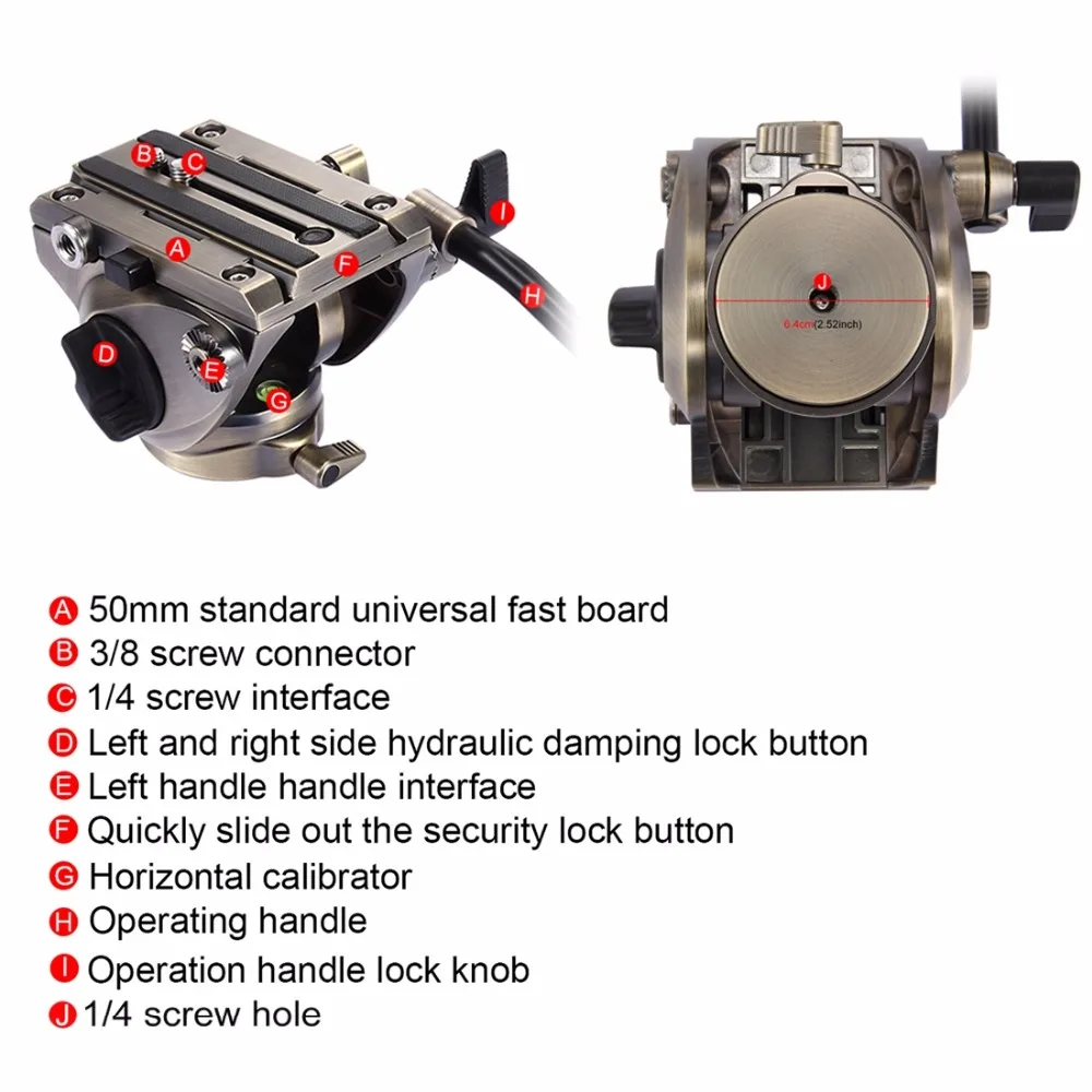 Puluz Heavy Duty видеокамера Алюминий сплав штатив с жидкости Перетащите штатива для Canon Sony цифровых зеркальных фотокамер Nikon SLR Камера
