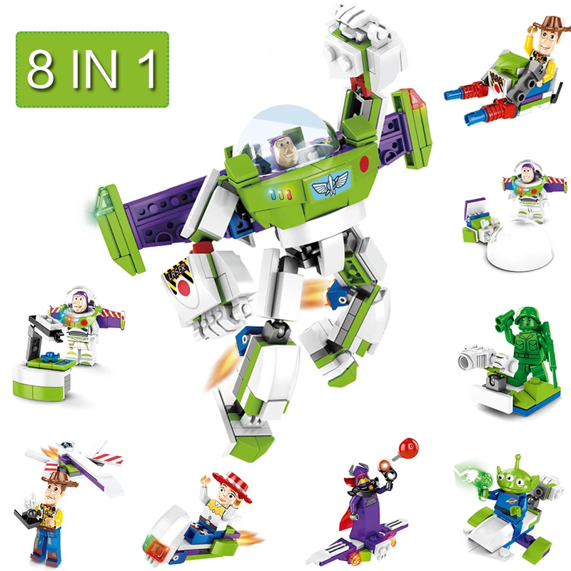 

8 in 1 Buzzed Lightyear Building Blocks Compatible Toy Story 4 Bricks Model Gift Toys Gifts For Children Kids