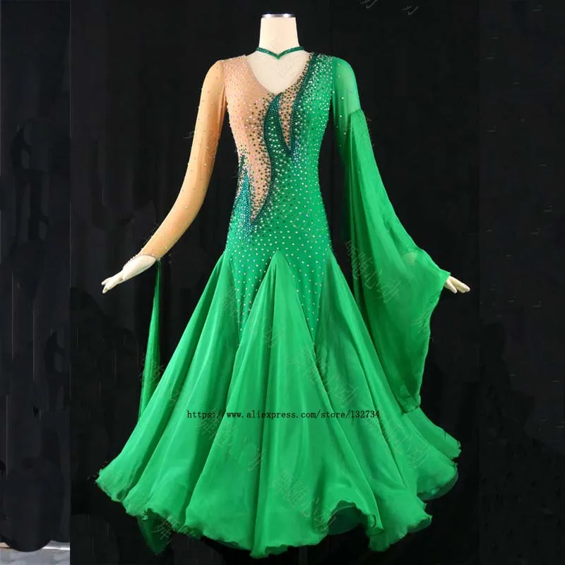 

Senior Embroidery Ballroom Dance Dress Women Waltz Tango Dance Performance Clothes custom masize Ballroom dancedear Dresses