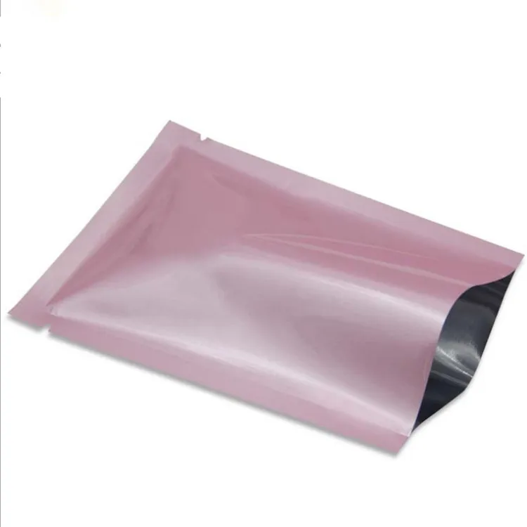 200 шт./лот, Открытый верх, Розовый жемчуг, алюминиевая фольга, сумка, маска-пудра для лица, травяная упаковка, сумка, герметизирующая розовая фольга, сумки