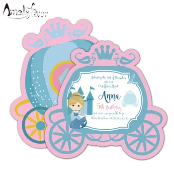 

Princess Invitations Card Birthday Party Supplies Princess Carriage Party Decorations Event Birthday Invitation Custom-made