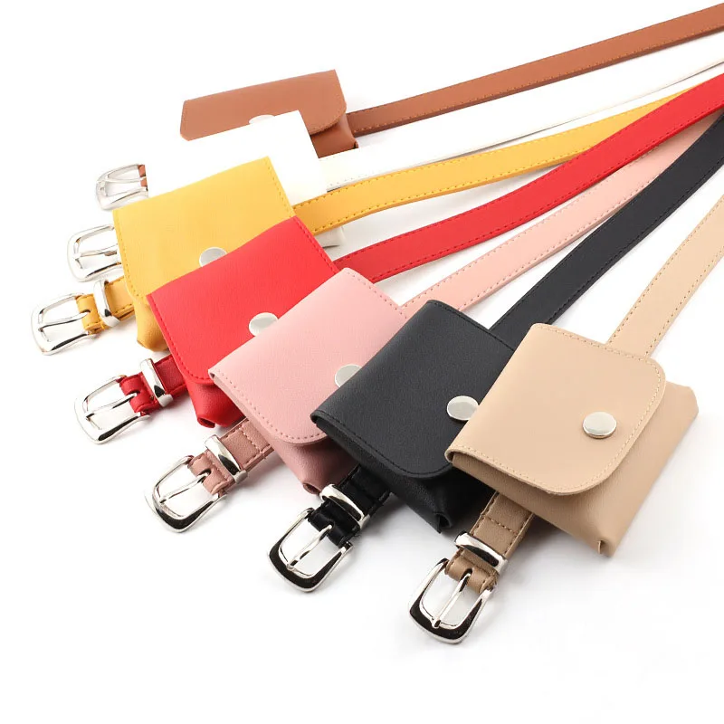 1 Pcs Woman Buckle Waist Belt Bag PU Leather Adjustable Waist Belts Bag