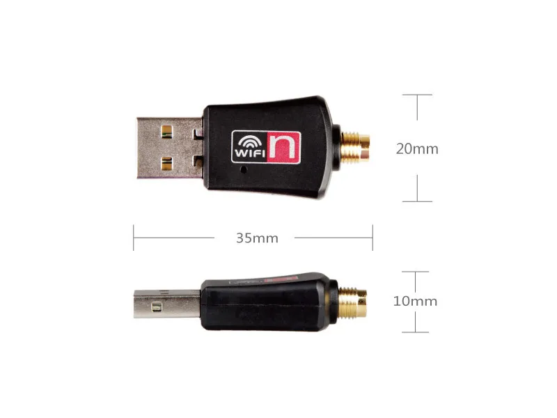 Сетевая карта RTL 8192EU 2T2R 300 Мбит/с USB Wifi адаптер с 802.11n/g/b 5dBi антенной Нано
