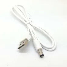 Белый ПК ноутбук USB штекер до 5 В DC 5,5 мм x 2,1 мм баррель разъем кабель питания Кабель зарядного устройства