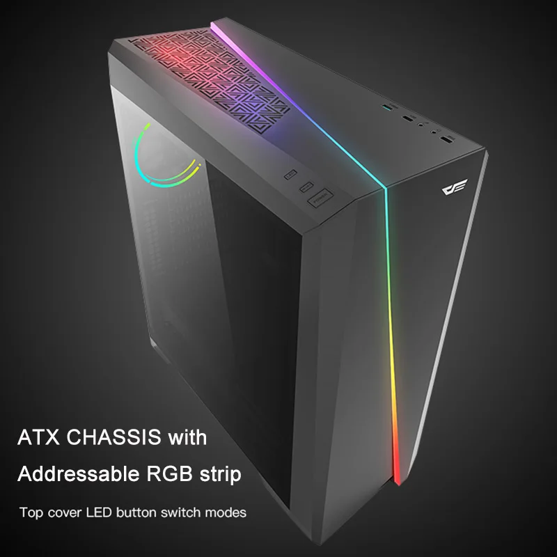 Aigo Flash PC компьютерный игровой чехол ATX Mid-Tower USB 3,0 порты окна из закаленного стекла чехол для компьютера шасси 120 мм вентиляторы RGB