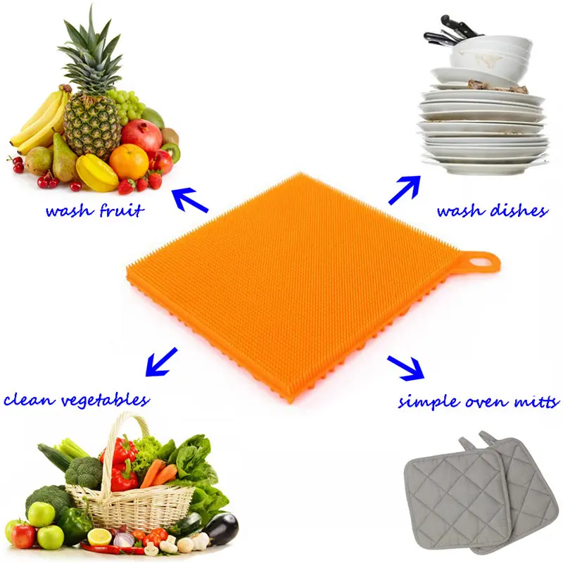 

1pc Magic Silicone Dish Bowl Pan Cleaning Brush Multifunction Antibacterial Dish Sponge Kitchen Pot Cleaner Washing Tools