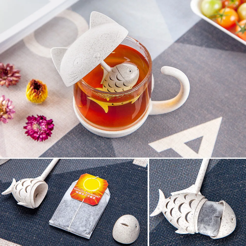 New Creative Tea Strainer Cat Monkey Tea Infuser Cup Grasses Teapot Teabags for Tea& Coffee Filter Drinkware Christmas Gift fk4