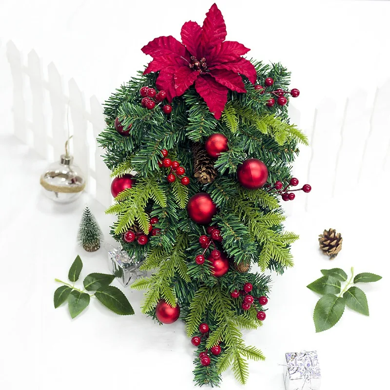 

Artificial Inverted Christmas Tree Upside Down Xams Tree Decorative Hanging Ornaments For Home Hotel Shopping Mall Scene Layout