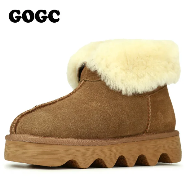 Achat GOGC 2018 Snowshoes Women s Winter Boots with Wool Warmful Fur Lined Ankle Boots for Women Genuine Leather Winter Shoes 9727