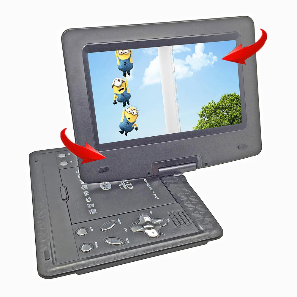 New 13 9inch font b Portable b font DVD Player Rechargerable Battery Game Player Radio font