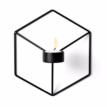 

3D Geometry Candlestick Nordic Style Jewelry Wall Candlestick Candlestick Accessories Small Dots Jewelry Steel Simple Decoration