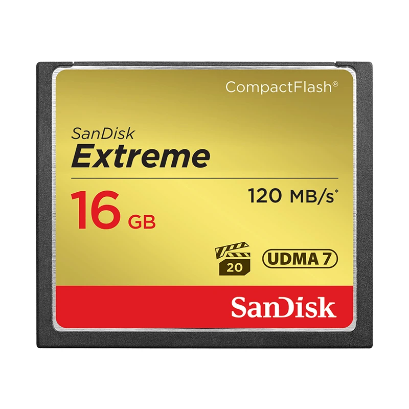 Карта памяти SanDisk Extreme CompactFlash 16GB 32GB CF карта 64GBUDMA-7 800X VPG-20 128GB 120 МБ/с. богатый 4K для камеры(SDCFXS