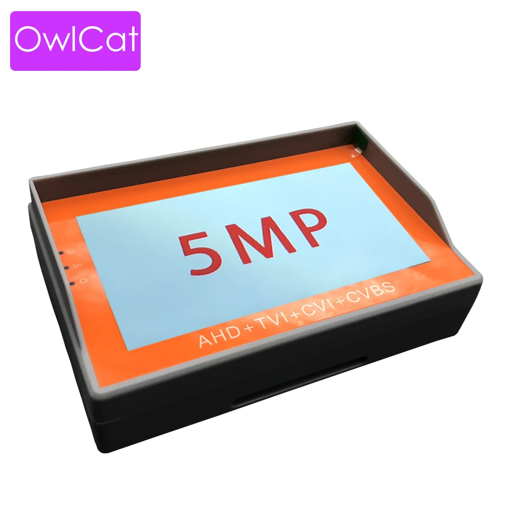 

OwlCat 4.3'' TFT Color LCD Rechargeable HD 5MP CCTV Tester Monitor AHD TVI CVI CVBS Camera UTP Cable Tester Camera Detector