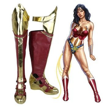 

New 3D Film Batman v Superman: Dawn of Justice Wonder Woman Cosplay shoes Anime boots Custom-made