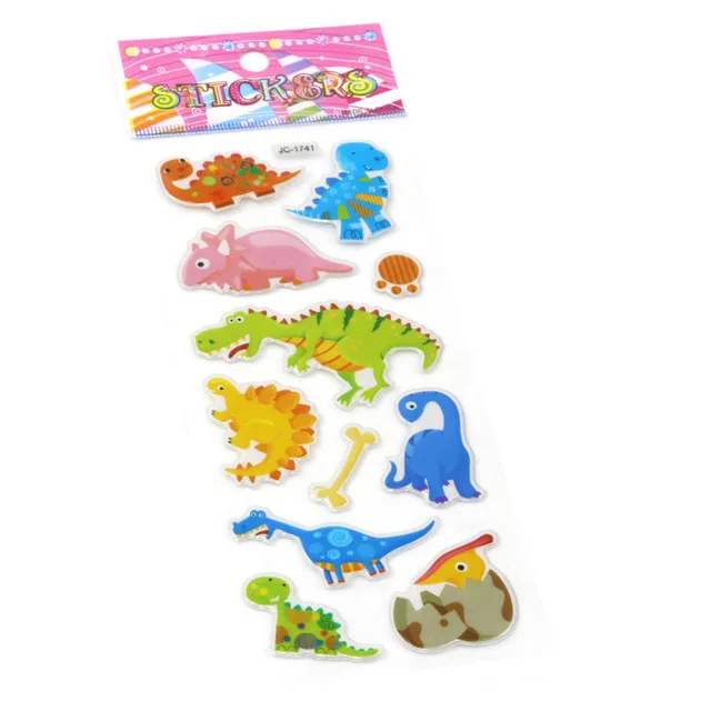 20 листов/лот Пузырьковые наклейки s 3D Динозавры юрского периода Классические игрушки скрапбук клубника для детей подарок награда наклейка WYQ