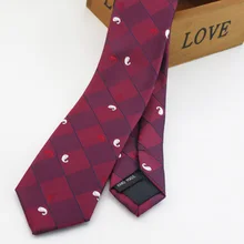 Винно-красные галстуки белого и красного цвета с узором пейсли, мужские свадебные Модные Узкие галстуки