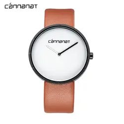 Cannanat простой Для женщин часы мужские Высокое качество пара часы прочный PU кожаный ремешок для часов 20 мм женский кварцевые наручные часы