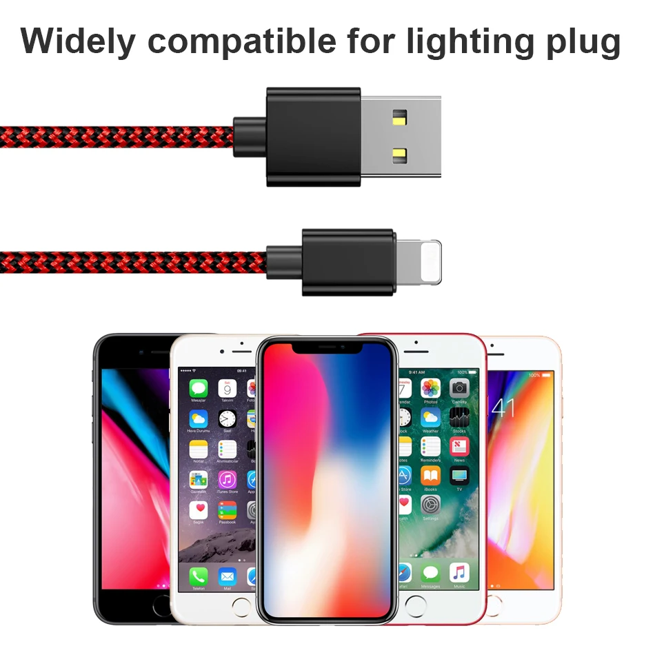 GUSGU USB зарядное устройство кабель для iPhone X 8 8 Plus мобильный телефон быстрое зарядное Освещение кабель для iPhone 6 6S 5 5S SE