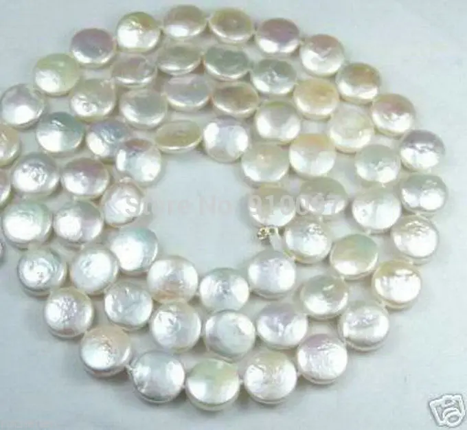 

LHX54013>>>12MM White Coin Pearl Jewelry Gorgeous Necklace 30" AA