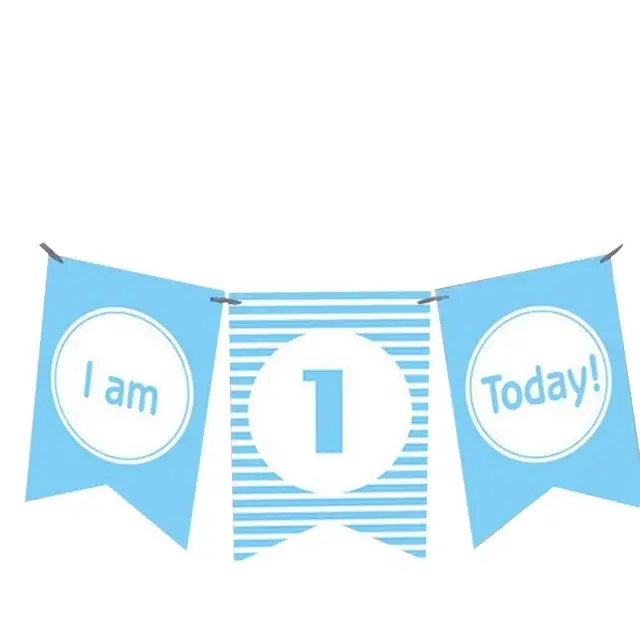 1 Set I am 1 Today Banner Paper Lovely Birthday Bunting One Year Old