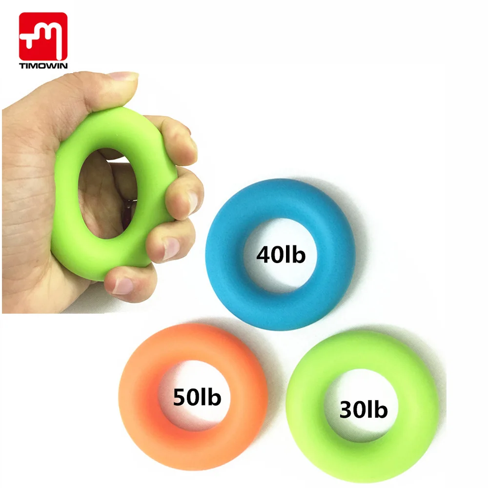

TIMOWIN 1 PCS 30-50 Pounds Hand Grips Sport Brand Muscle Power Training Rubber Ring Exerciser Green Gripper Strength Finger Grip