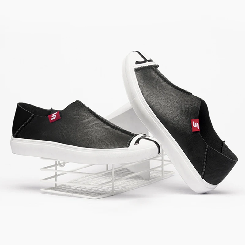 

AA Mens Shoes Casual Hot Sale Breathable Summer Slip on Leather Shoes Men Loafers for Male Black White Shoes 2019 Softwear Boat