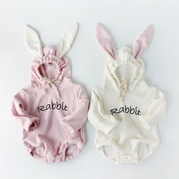 

2018 New Girls Boys Thicken Rompers Hooded Winter Rabbit Kids Jumpsuits