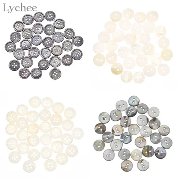 

Lychee Life 30pcs 12mm Natural Shell Sewing Buttons Round Button For Garment Clothes DIY Handmade Sewing Accessories