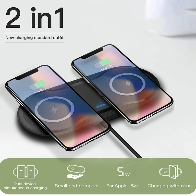 

Dual 10w Fast Wireless Charger Pad Phone charger for iPhone XR XS Max 8+ Samsung S10 S9 Huawei Quick Charger Fast 7.5W Chargeur
