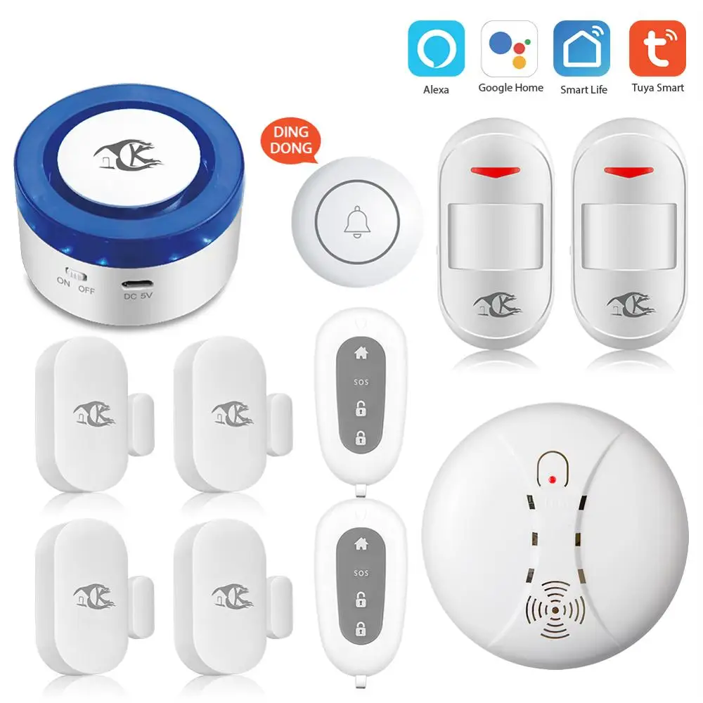 tuya alarm security system Smart home Tuya smart home Security Alarm Kit WiFi gateway Hub Door