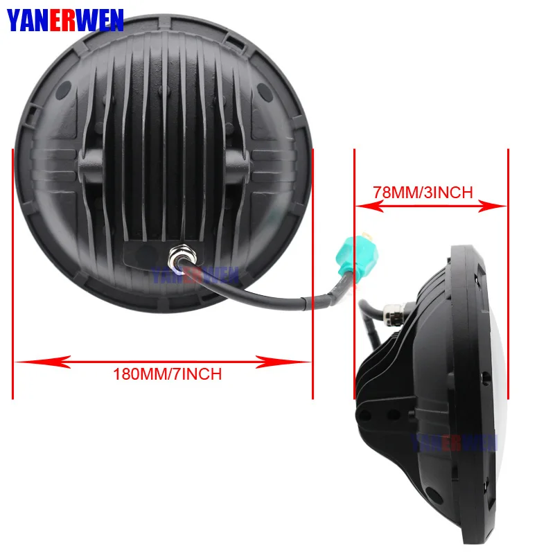  7inch 75W LED Headlight Car Led Driving Light Hi/Lo Beam DRL H4 H13 12V 6000K For Jeep Wrangler AM  - 33015523032
