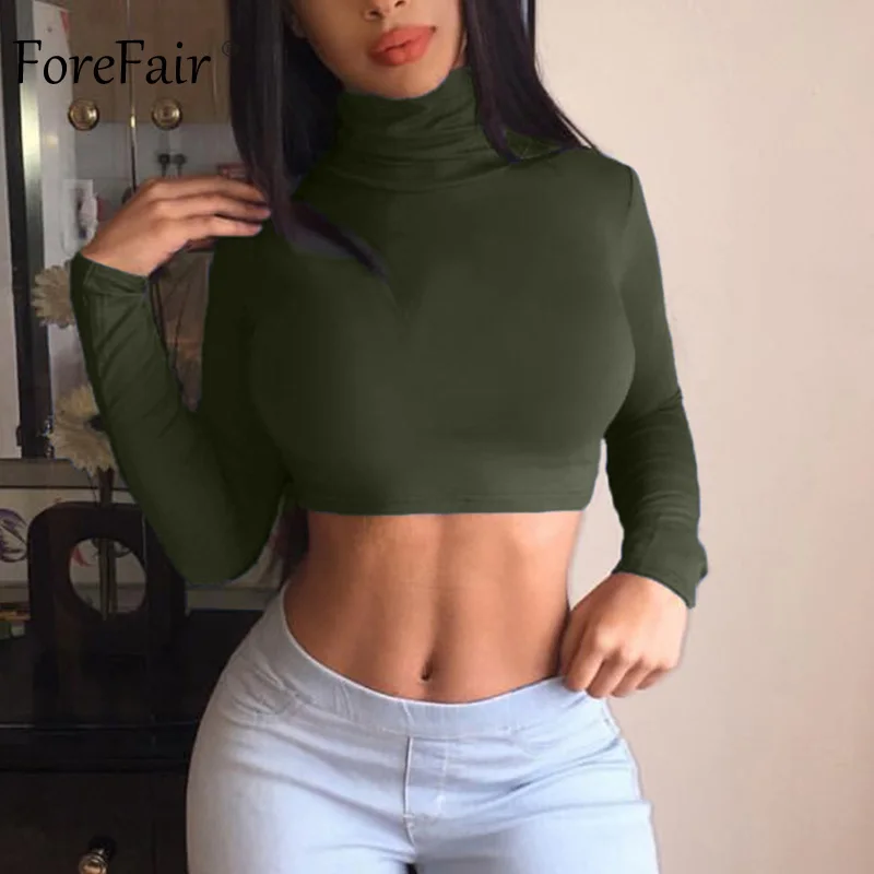 Forefair Turtleneck T Shirt Women White Black (18)