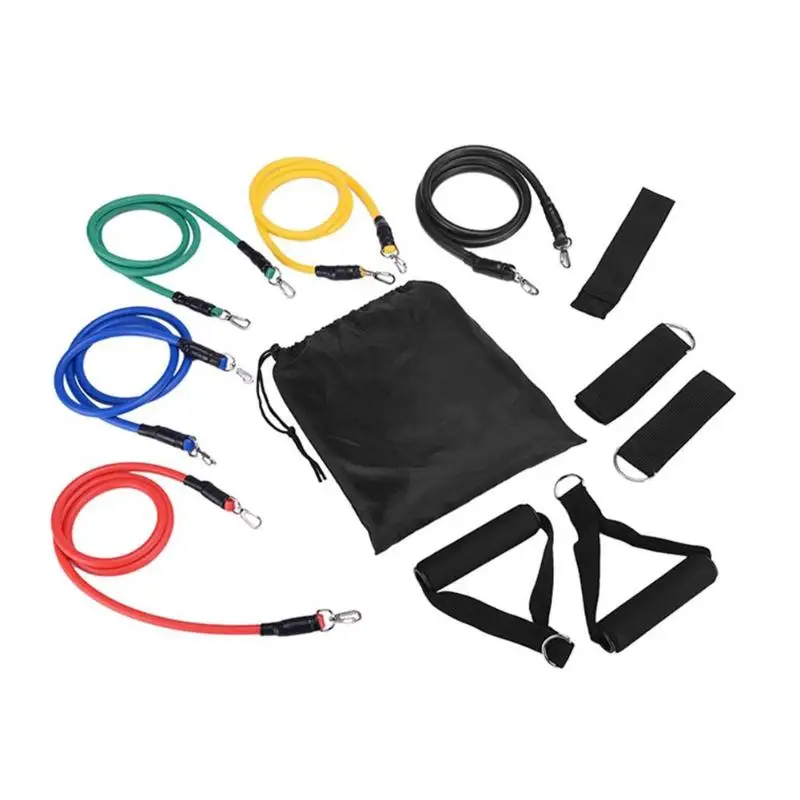 11 unids/set cuerda ejercicios de Fitness bandas elásticas de resistencia, Crossfit de tubos Pedal Excerciser cuerpo entrenamiento Yoga Fitness