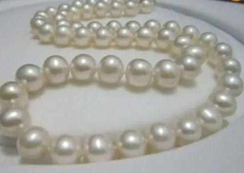 

Free Shipping >>>CHARMING11-12MM SOUTH SEA WHITE NATURAL PEARL NECKLACE 18" 14K YELLOW CLASP