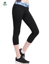 2016 Print Wasit Yoga Pants Women Fitness Tight Sports Trousers Running Capri Pants Sportswear Leggings Plus Szie S – XL FY-823
