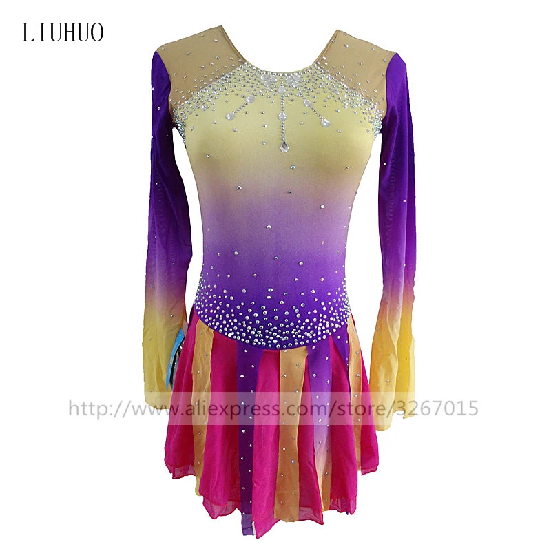 LIUHUO Ice Skating Dress Womens Girl Figure Skating Dress Colored Teens LIUHUO Ice Skating Dress Womens Girl Figure Skating Dress Colored Teens