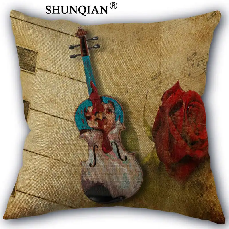 pillow case WJY421 Ретро наволочка с гитарой диванные подушки Чехол размером 45*45 см чехол с принтом кровать для дома Cojines - Цвет: pillow case