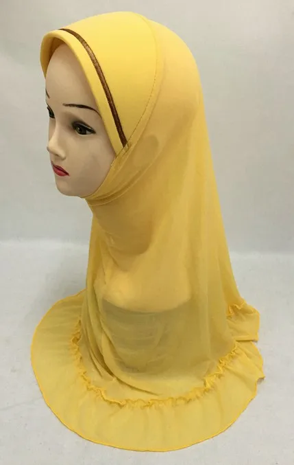 12 шт./лот) стиль маленькие девочки мусульманский хиджаб дети исламский шарф XHGT013