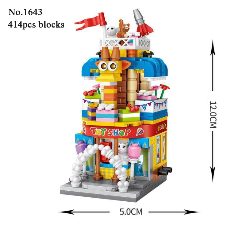 Mini Blocks City View Nut shop toy store game hall candy stores Models Building brick educational Toy for Children gifts Mini Blocks City View Nut shop toy store game hall candy stores Models Building brick educational Toy for Children gifts
