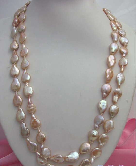 

FREE shipping>>>>50"20mm baroque pink freshwater pearl necklace 6.07