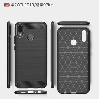 

Mobilephone Cases for Huawei Y9 2019/enjoy9 plus Carbon Fiber heavy duty case for honor8C back cover DHL Free shipping 100pcs