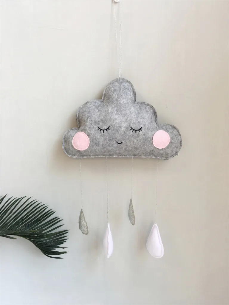 Войлочная гирлянда с каплями дождя, декор для детской комнаты, Вигвама, тент, навес, аксессуары, Декор - Цвет: Gray