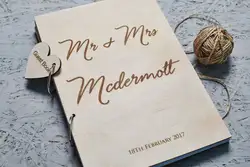 Тисненый Свадебная Гостевая книга деревянный альтернатива, Сельский свадебные, фотоальбом, персонализировать Mr Mrs имя дату свадьбы
