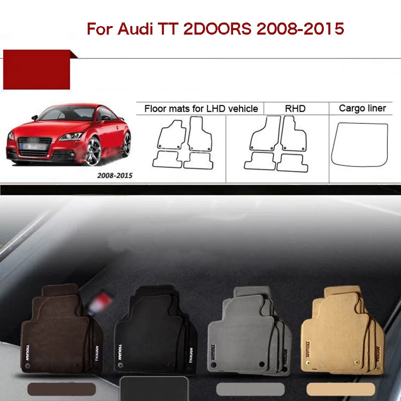 

5pcs 1/2"Thick Solid Nylon Interior Floor Carpet Mats For Audi TT 2008-2015