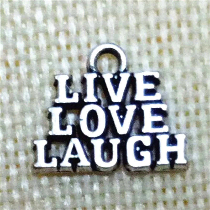 

50pcs A LOT LIVE LOVE LAUGH pendant charms jewelry accessary 13*15MM