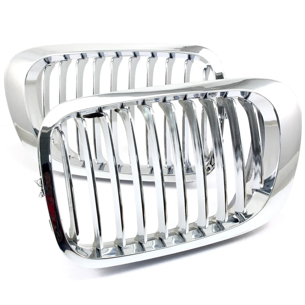 

1Pair Chrome Front Kidney Grill Grilles For BMW E46 2 Door 2D 3 Series M3 98-01 Coupe New Freeshipping D10