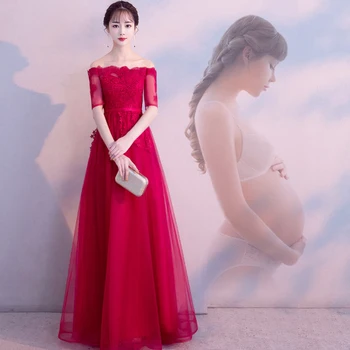 

High Quality Ladies Winter Full Length Dress Classic Lace Flower Qipao Oversize Half Sleeve Wedding Marriage Dresses Cheongsam