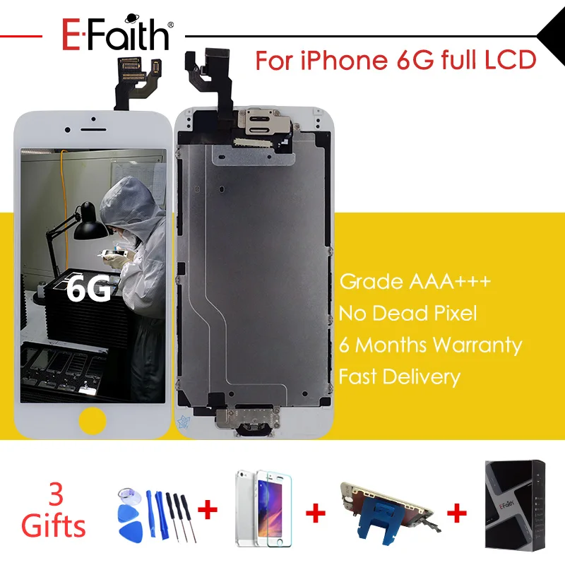

Efaith AAA Display Screen for iPhone 6 Full Assembly LCD With Free tempered glass and tool kits & free shipping