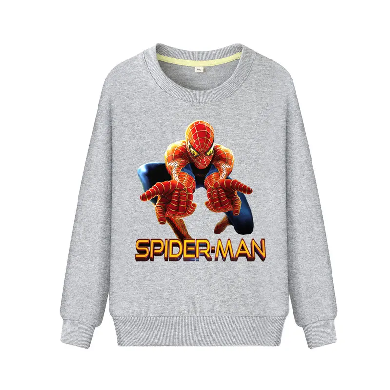 Kids New Cartoon Spiderman Hero Print Sweatshirts Sports Long Sleeve Hoodies Boys Girls Autumn 100%Cotton Hoodie Coats WK132 (3)